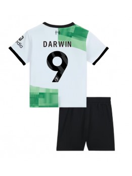 Liverpool Darwin Nunez #9 Replika Borta Kläder Barn 2023-24 Kortärmad (+ byxor)